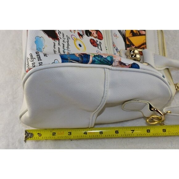 Galian New York White Faux Leather Haughty Bearing Girl Cross Body Shoulder Bag - Picture 11 of 13